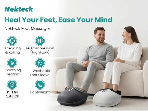Nekteck Remote Control Foot Massager with Heat [2026 Upgraded], Mothers Day Gifts for Mom, Shiatsu Feet Massager for Plantar Fasciitis, Deep Kneading Therapy Air Compression Massage Tools, Gifts for Men Women