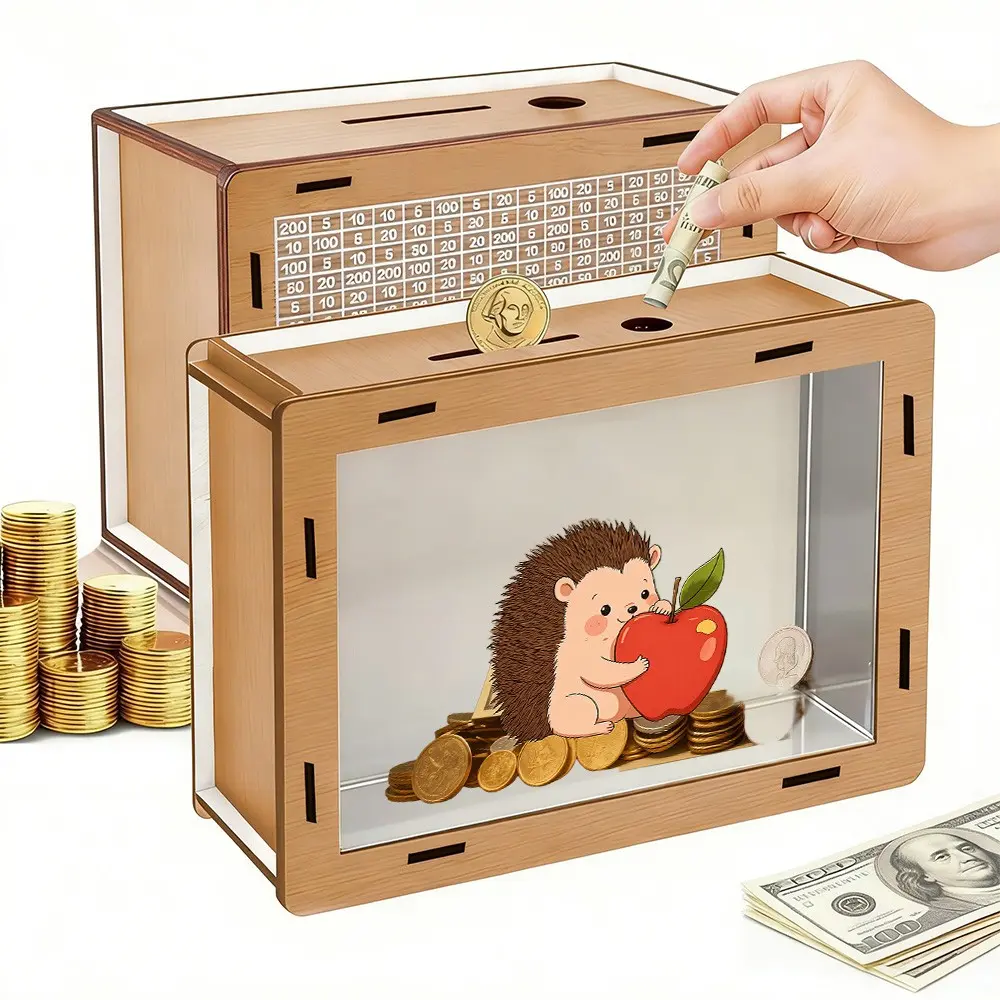 Customizable Large Transparent Coin Bank, Adult Money Saving Jar, Durable Acrylic, Acrylic Piggy Bank, Budget Planner, Perfect Gift for Holidays, Indoor Decor