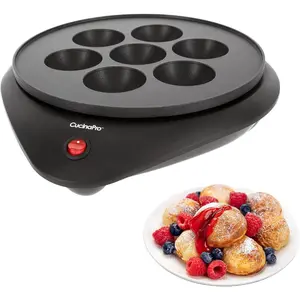 Electric Non-stick Ebelskiver Maker for Making Takoyaki, Octopus Balls, Aebleskivers, Donut Holes, Cake Pops, Unique Danish Mini Pancakes & Dessert Treat, Great Baking Gift for Her