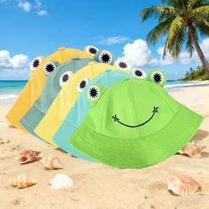 5 Pieces Frog Hat Adults Frog Bucket Hat Travel Beach Festival Summer Sun Hat Dress up Party Animal Headwear