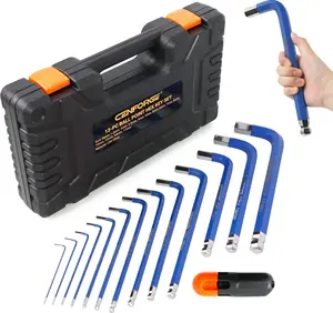 13-Piece Jumbo Metric Hex Key Set (1.5mm – 17mm) – Extra Long Arm Ball End Allen Wrenches – Heavy Duty CR-V Steel L-Keys for Automotive, Industrial & Machinery Repair
