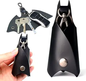 Bat Leather Keychain Car Key, Bat Shape, Key Chain Case, for Men Women Boyfriend Gifts, Leather Fashion Pop Keys Ring Cover Holder