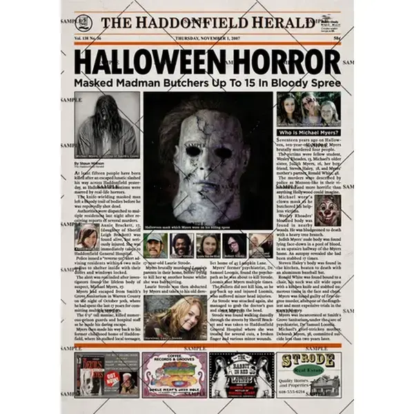 Halloween 2007 Rob Zombie Newspaper Poster print