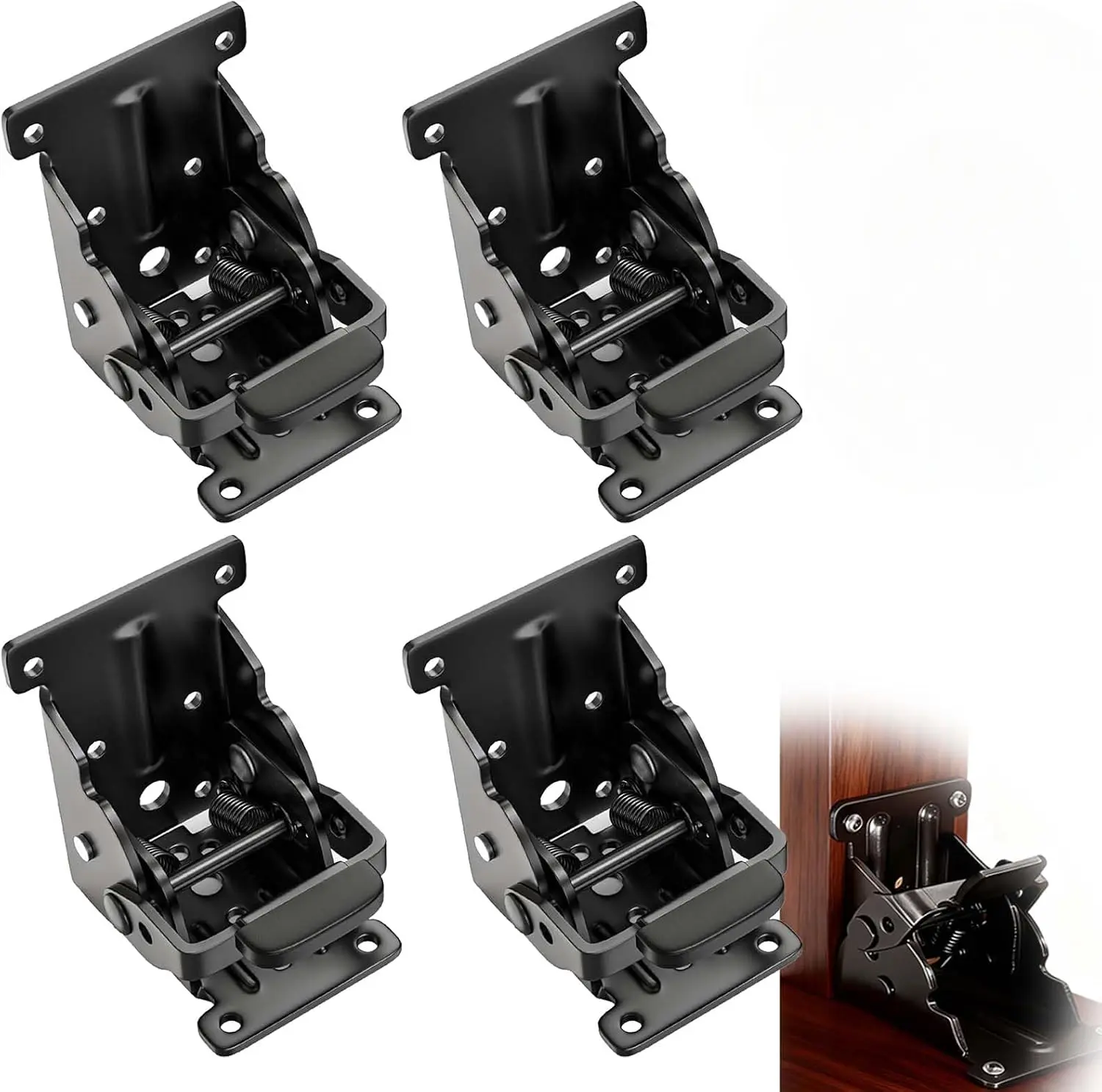 4 Pack Folding Brackets 0°-90°-180° Self-Lock Hinge with Screws Heavy-Duty Folding Table Legs Quick-Install Extension Foldable, for Table/Bed/Desk Legs