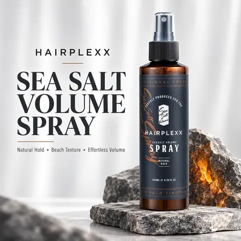 HAIRPLEXX Sea Salt Texture Spray - Paraben-Free, Sulfate-Free, UV-Protective Haircare with Light Hold, Wavy Hair Support, Mineral Factors, 6.7 fl oz (200ml) Bottle for Natural Thick Volume Daily Styling