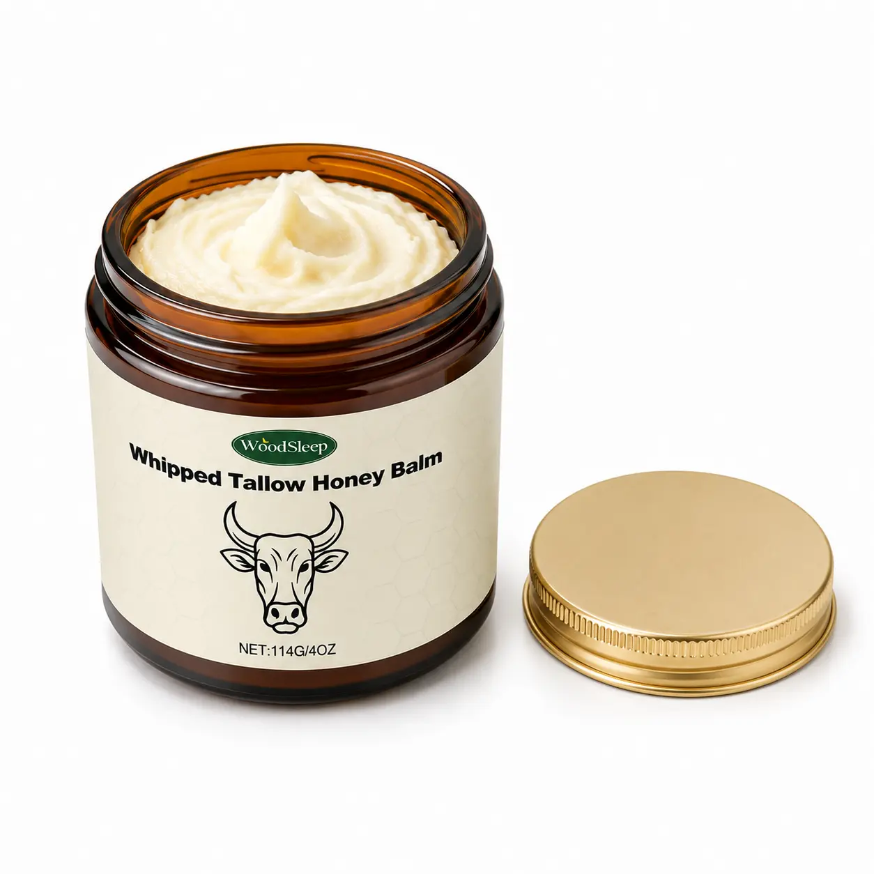 100% Grass-Fed Tallow Honey Balm for Face & Body – Deep Moisturizing Cream with Pure Natural Honey, Nourishes Dry Skin, Supports Skin Barrier, Long-Lasting Hydration for Women & Men