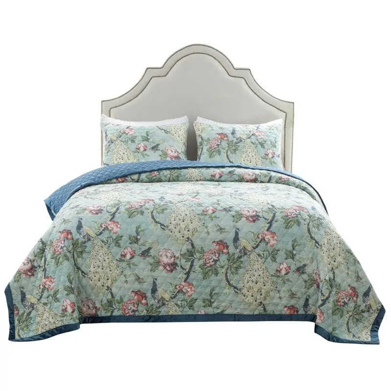Greenland Home Fashions Pavona GL-2205BMST 2-Piece Twin/XL Quilt Set, 68x88 Inch
