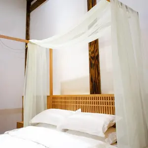 Ivory Canopy Bed Curtains for Queen & Full Bed, Cream Sheer Bed Canopy Scarf Valance Drapes for Four Post Bed, 1 PC 52X228 Tulle Ivory Canopy