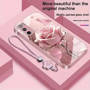 Suitable for [Galaxy S20 Fe] high-end phone case，a beautiful four-leaf clover lanyard is included,exquisite and high-end design,a variety of colors are available for you to choose from YM99