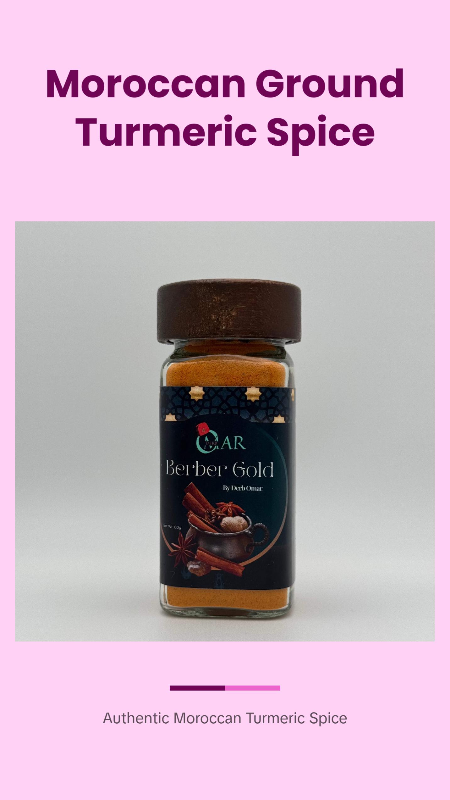 Moroccan Berber Gold - 100% Pure Ground Turmeric Flavor Spice Traditional Garlic