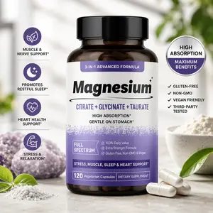 Healthcare Dietary Magnesium Complex 500mg Supplement - Magnesium Glycinate Blend with Citrate, Taurate, Orotate, Aspartate - Vegan Capsules, 120 Count, Supports Sleep, Muscle Relaxation