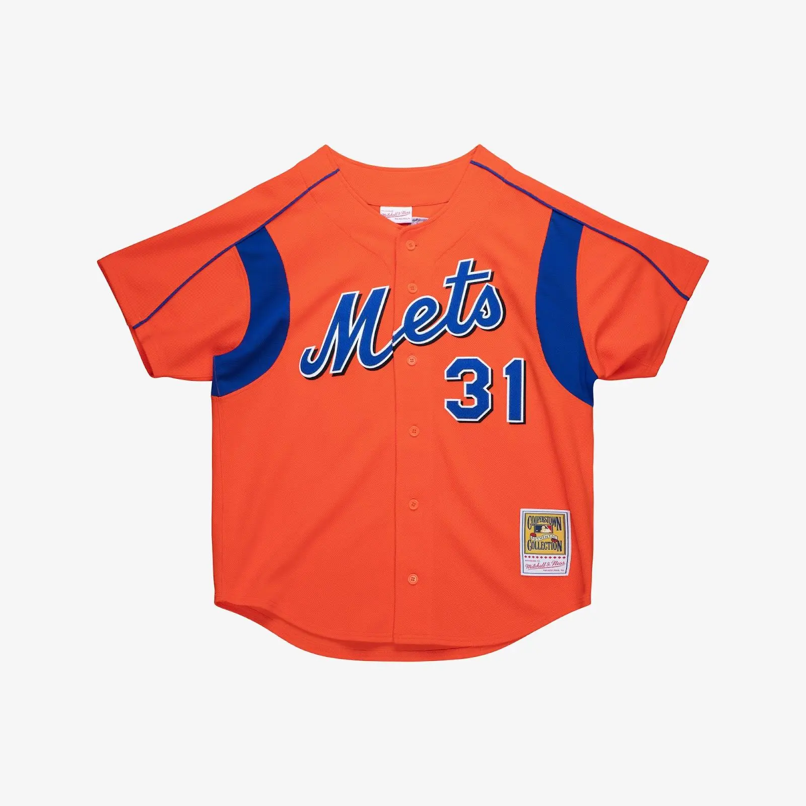 Mike Piazza New York Mets Orange 2004 Authentic Batting Practice Player Jersey MLB Throwback Baseball Cooperstown Fan Gear Mitchell & Ness