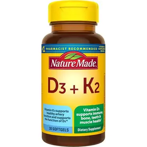 Nature Made Vitamin D3 + K2 – Bone & Heart Support – 30 Softgels