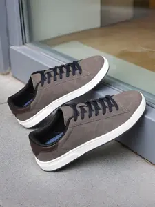 Men's Skateboarding Shoes, Flat Walking Sneakers, Streetwear Low-Top Design, Soft PU Material & Durable Tpr Sole, All-Season Comfort