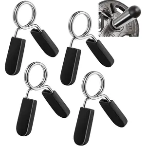 Spring Clip Collars, 1 inch (25 mm) For Smooth Dumbbell Handle,Weight Weightlifting Barbell (Pack of 4)