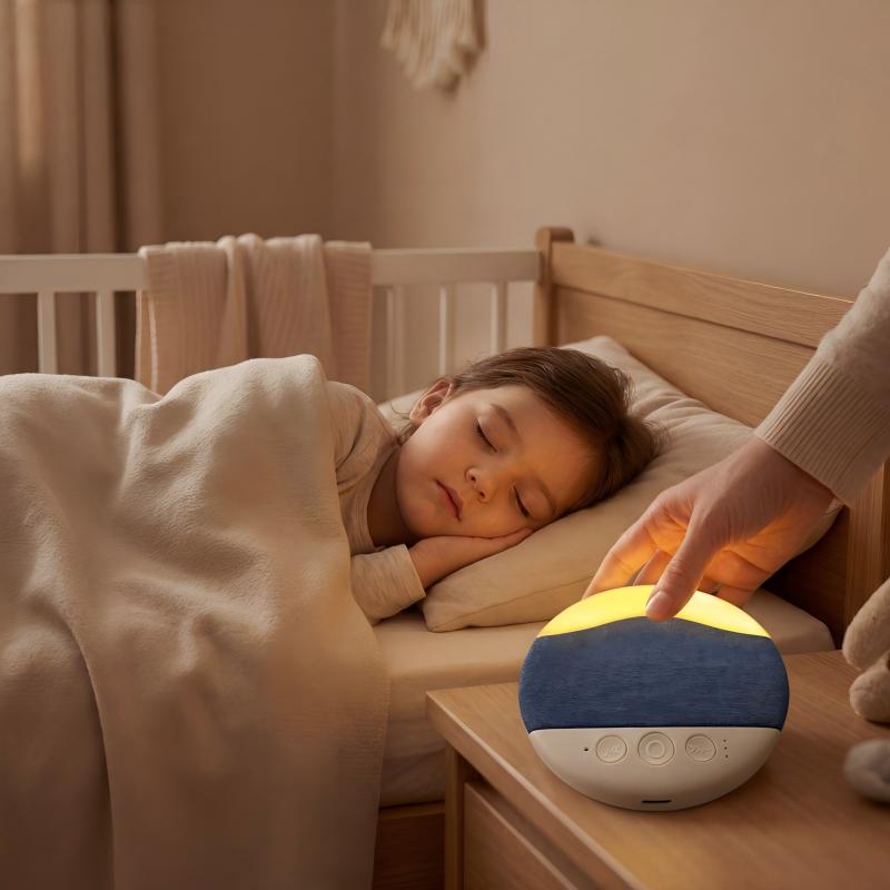 ZIZI SAUCE 3-in-1 Sleep Sound Machine with White Noise Bluetooth Speaker & Night Light, Portable Travel Size with Rain/Ocean Sounds, USB-C Rechargeable for Home Office Camping