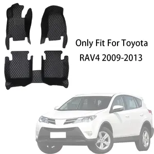Full Set Nappa PU Leather Car Floor Mat For Toyota Rav4 2009-2013 Front And Rear Cushion Slip-Resistant Wear-Resistant Auto Interior Accessories