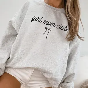 Girl Mom Club Sweatshirt, Coquette Mom Crewneck, Girl Mama Sweater, Mother's Day Gift, New Mom Pregnancy Announcement -women shirts-mama shirts
