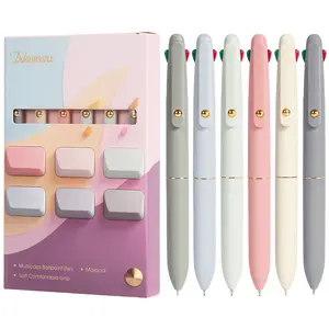 Ddaowanx Multicolor Pens, 4-in-1 Colored Ballpoint Pen 0.5mm Fine Point Smooth Writing,Nurse Accessories for Work,Gifts for Teen Girls,6-Count