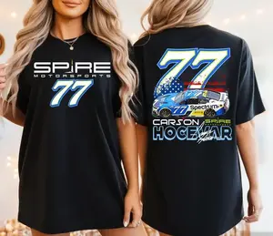 [Graphic T-Shirt] 100% Cotton - Carson Hocevar NASCAR 77 Racing T-Shirt – Vintage Motorsport Fan Graphic Tee, Retro Race Day Shirt, Unisex Racing Top