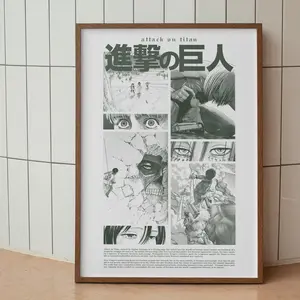 (No Frame) Attack On Titan Manga Poster, AOT Eren Jaeger, Mikasa Ackerman, Armin Arlert Anime & Manga Posters (NO FRAME)