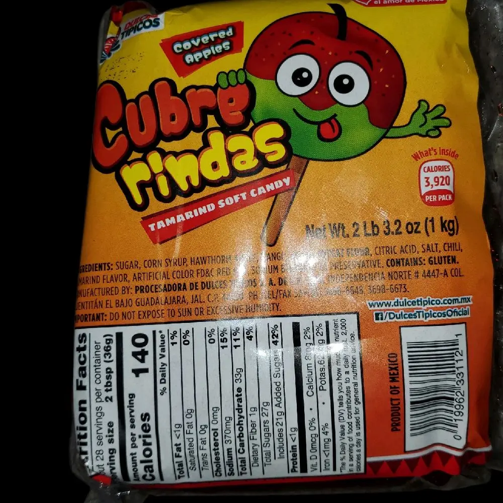 apple covering tamarind flavor soft candy