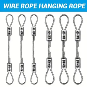 Adjustable 3mm PVC Coating Wire Rope Sling, Cable Fastener Kit, Ideal for Hanging Pictures, Bonsai Swings, Cameras, Durable and Versatile