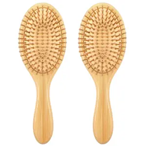 Bamboo Hair Comb — Natural Wooden Wide-Toothed Detangling Comb: Promotes Hair Growth, Tames Frizz, and Massages the Scalp; Suitable for Dry, Curly, Thick, Fine, and Straight Hair.