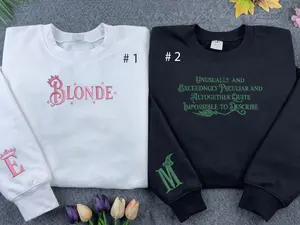 Minimal Aesthetic Embroidered Sweatshirt | Soft Cozy Pullover | Cute Pink & Gothic Style