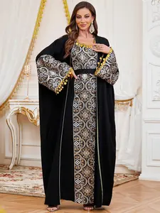 New Modest Evening Party Quality Embroidery Abaya Dress