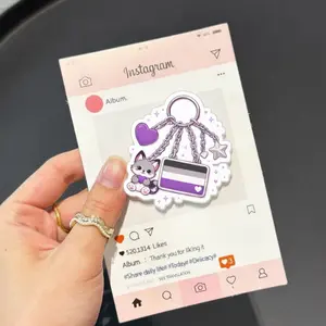 Cute Ace Pride Cat MagSafe Phone Grip, Magnetic Pop Socket, Asexual Flag Phone Holder, Kawaii LGBTQ Gift for iPhone Kindle
