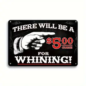 1 Piece Vintage Tattoo Shop Metal Sign - Humorous 5 Complaint Fee Wall Art, Men's Cave, Bar, Cafe, and Tattoo Shop Decoration - Wooden Frame Durable Tin Sign, Easy Installation, High-Quality Printing, Bold Font, Home Decoration