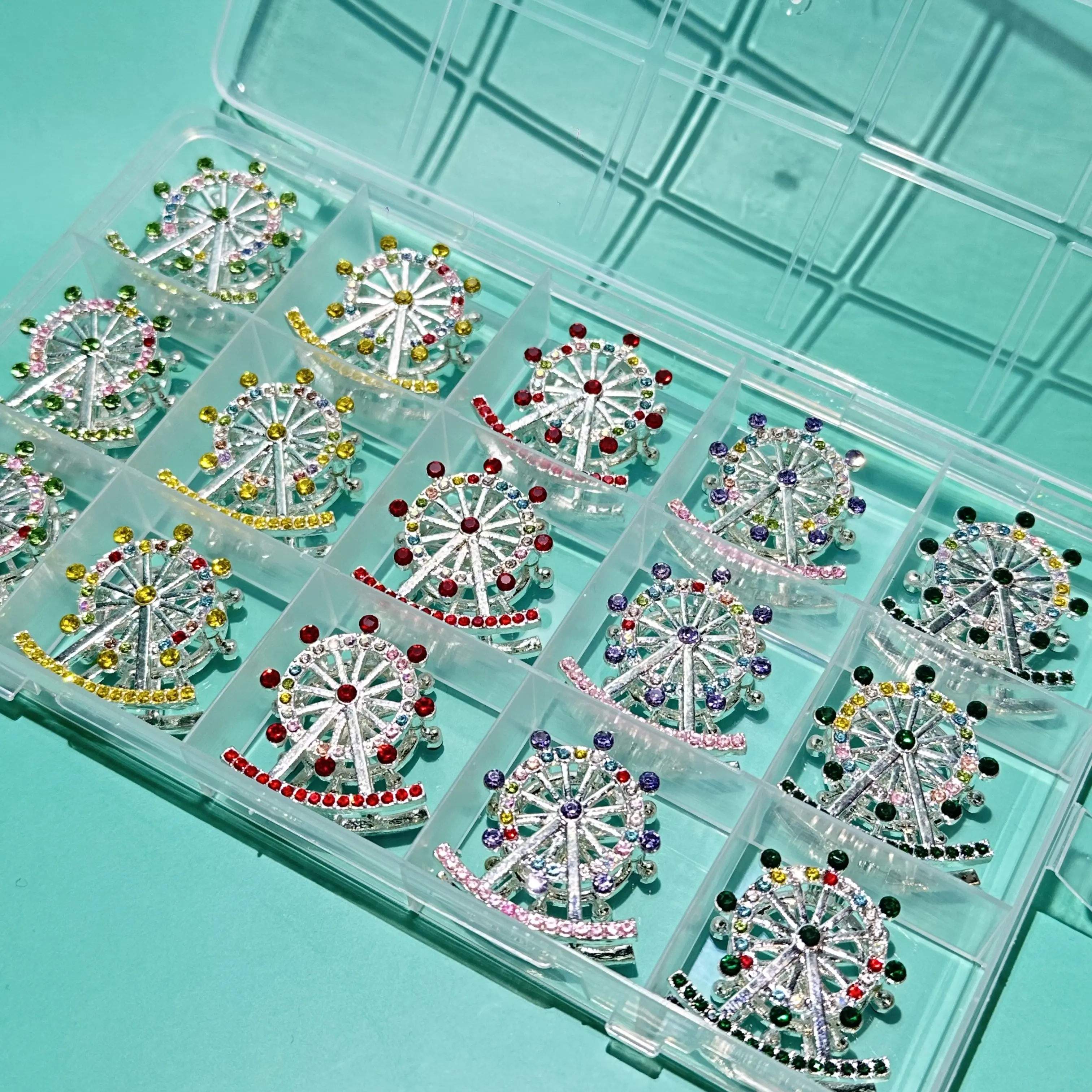 【B122】【Ferris Wheel Metal Beads 】29mm Rainbow Mix For DIY Pen/Jewelry Making
