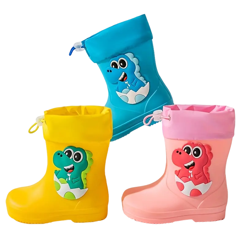 Waterproof Cartoon Rain Boots for Toddlers Kids, Slip-On Anti-Slip Outdoor Play Shoes for Boys and Girls, Boys Girls, Pvc