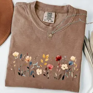 Comfort Colors Wildflower TShirt, Floral Cottagecore T-Shirt, Botanical Tee, Flower TShirt, Nature T-Shirt, Wildflower Tee,Wild Flower TShirt