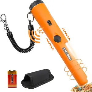 2024Metal Detector Pinpointer, Professional Waterproof Handheld Pin Pointer Wand, Search Treasure Pinpointing Finder Probe with 9V Battery for Adults, - Orange