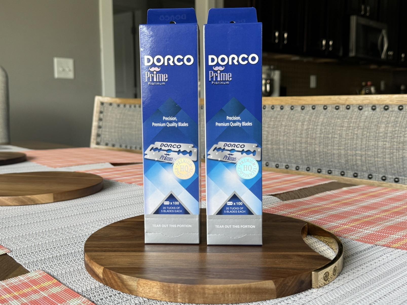 Dorco Prime Platinum Long Double Edge Razor Shaving Blades, 200 ct for Barbers - 2 packs of 100 blades each .