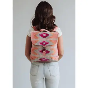 Orange, Bright Pink & Slate Western Backpack