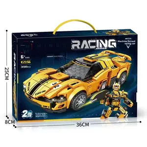 Mingdu Racing Mecha Plane K219 403pcs Transformable Lego Set for Kids Ages 6+ 36CM x 25CM x 8CM Racing Car & Mecha Plane Robot
