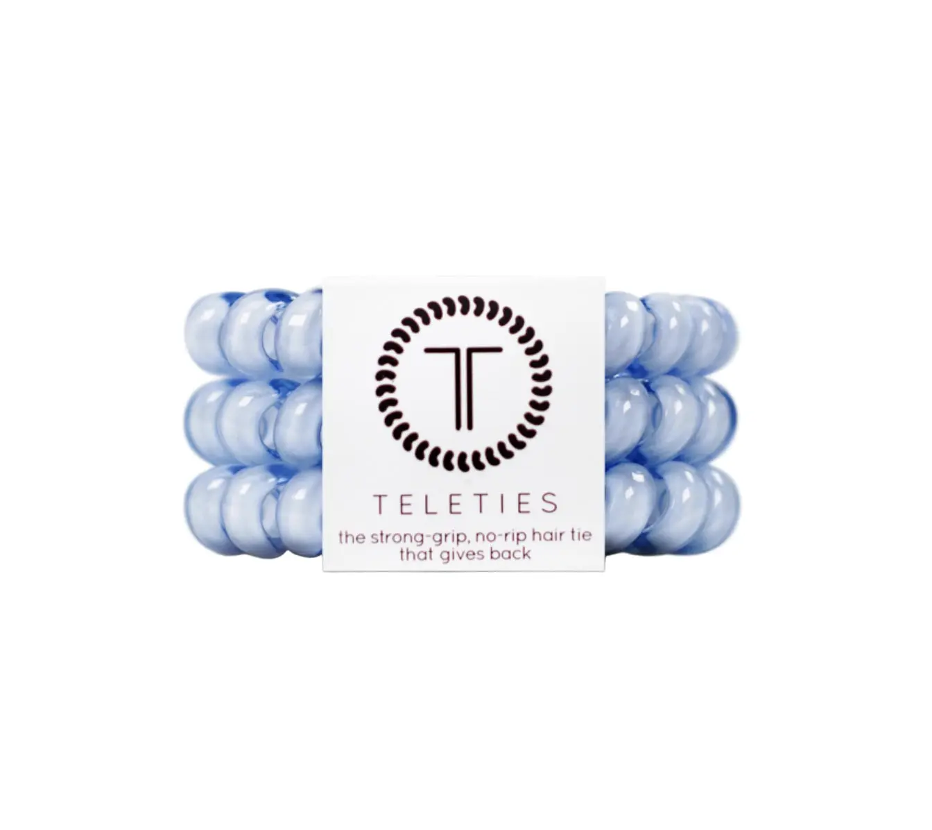TELETIES Washed Denim Large Corded Hair Ties - 3 Pack