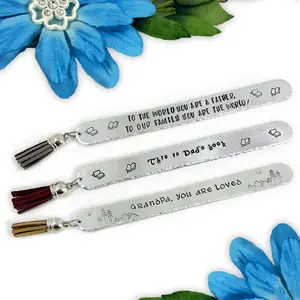 Most Important Dad Father Masculine Bookmark, grandfather, personalized, his favorite color tassel