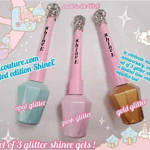 limited edition ShineE gel top coat set of 3 glitter shinee gels shiny gel top coatsealer