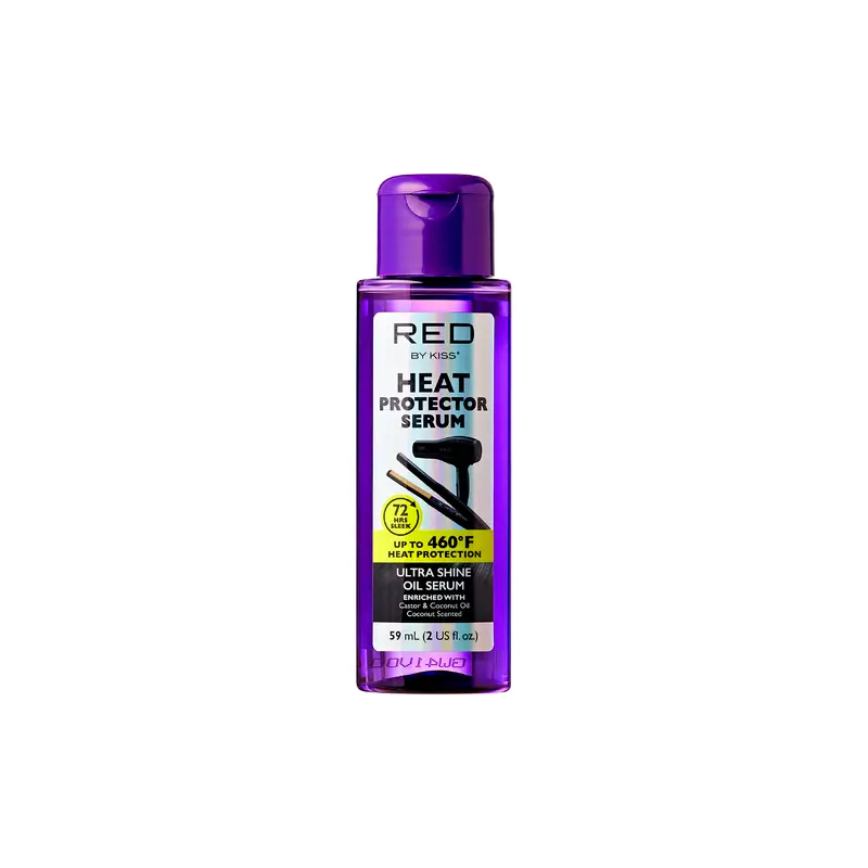 RED BY KISS Heat Protector Oil Serum, Thermal Protection up to 460°F, Anti-Frizz, Hydrating Shine with Castor & Coconut Oil for All Hair Types