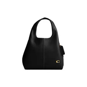 Coach Lana 23 Medium Pebbled Leather Shoulder Bag with Gold-Tone Hardware and Zippered Compartment