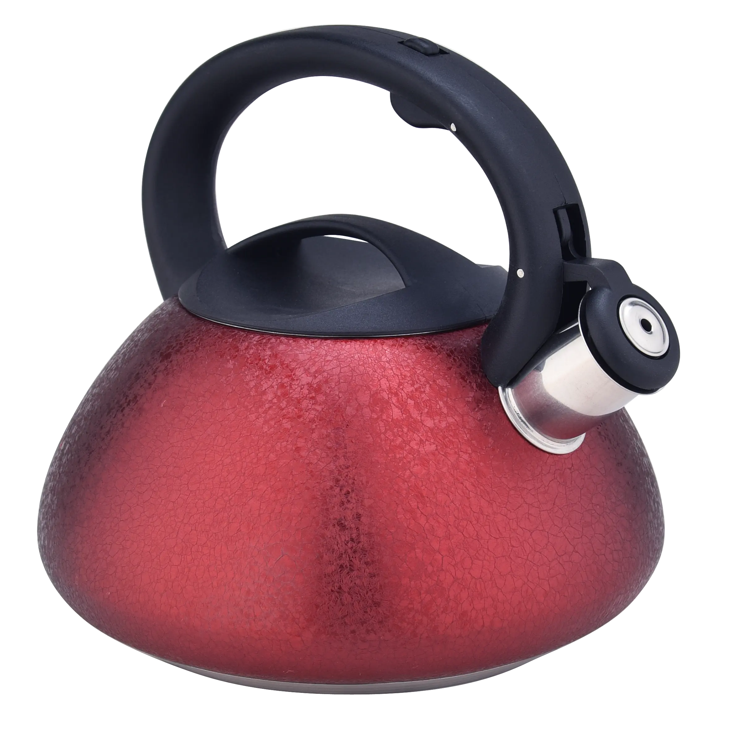 ARC USA 3L Red Matte Stainless Steel Tea Kettle – Food Grade, Heat-Resistant Handle, Stovetop Teapot, Anti-Rust & Loud Whistling