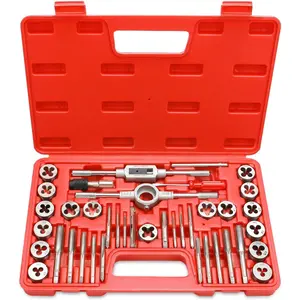 40-  Tap and  Set, Metric Screw Threads M3, M4, M5, M6, M7, M8, M10, M12, Both Coarse and Fine Types | Essential Threading Tool Kit with Complete Handles, Accessories and Case