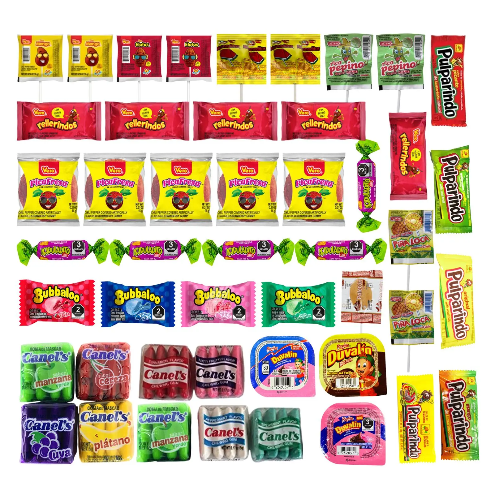 Bulk Mexican Candy Mix - 50 Count Variety Pack with Vero Lollipops Lucas Pulparindo Tamarindo Mazapan Spicy Snacks & More Authentic Mexican Sweets for Any Occasion