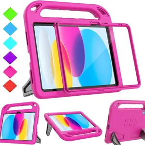 for iPad Case Lightweight Handheld Tablet Cover with Screen Protector, Durable Handle Stand Protective Cover