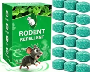 12 - Pack Popular Natural Rodent Repellent Balls! Infused with peppermint and lemon oil, these balls effectively deter squirrels, rats, spiders, and other pests. Safe, long - lasting, and easy - to - use for both indoor and outdoor applications. Roach Con