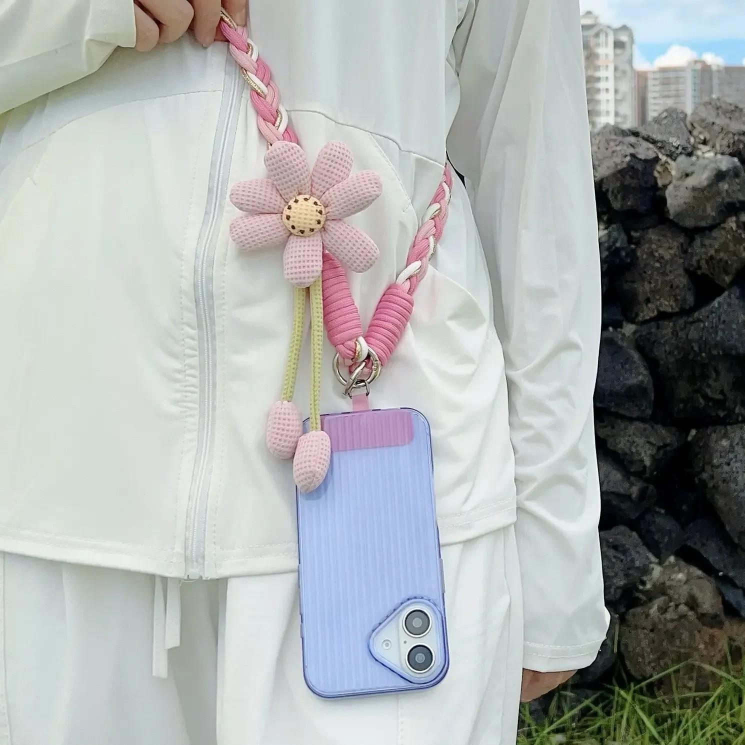 Cute Phone Lanyard Crossbody Strap, Flower Phone Lanyard for iPhone 17, Teacher Must Have Lanyard, Universal Phone Crossbody Strap, Perfect for Travel, Running, Shopping